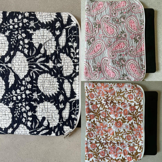 handblock printed laptop covers