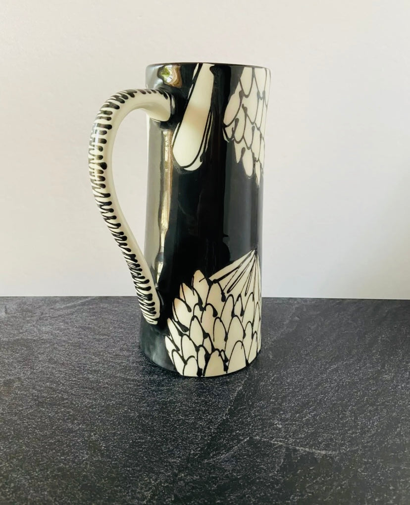 Handmade & hand painted tall jug