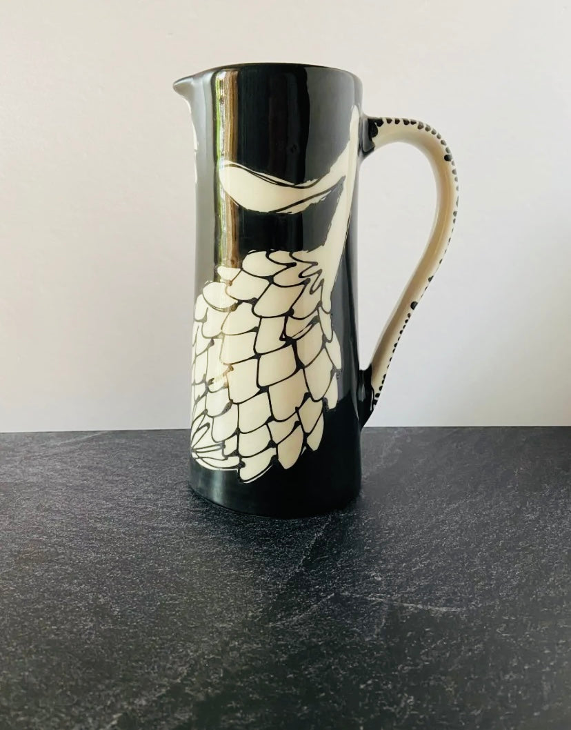 Handmade & hand painted tall jug