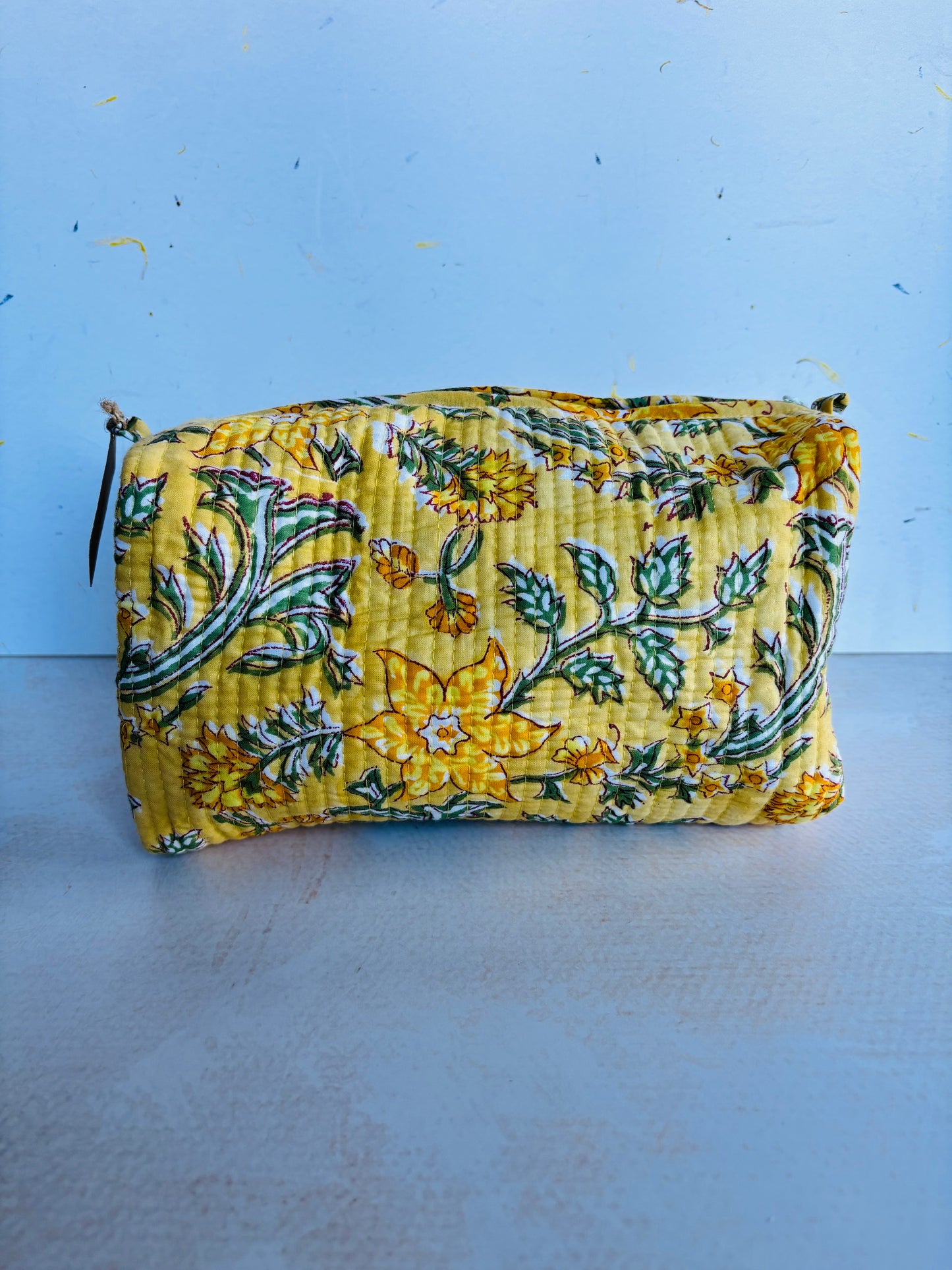 handblock printed makeup/general use bags