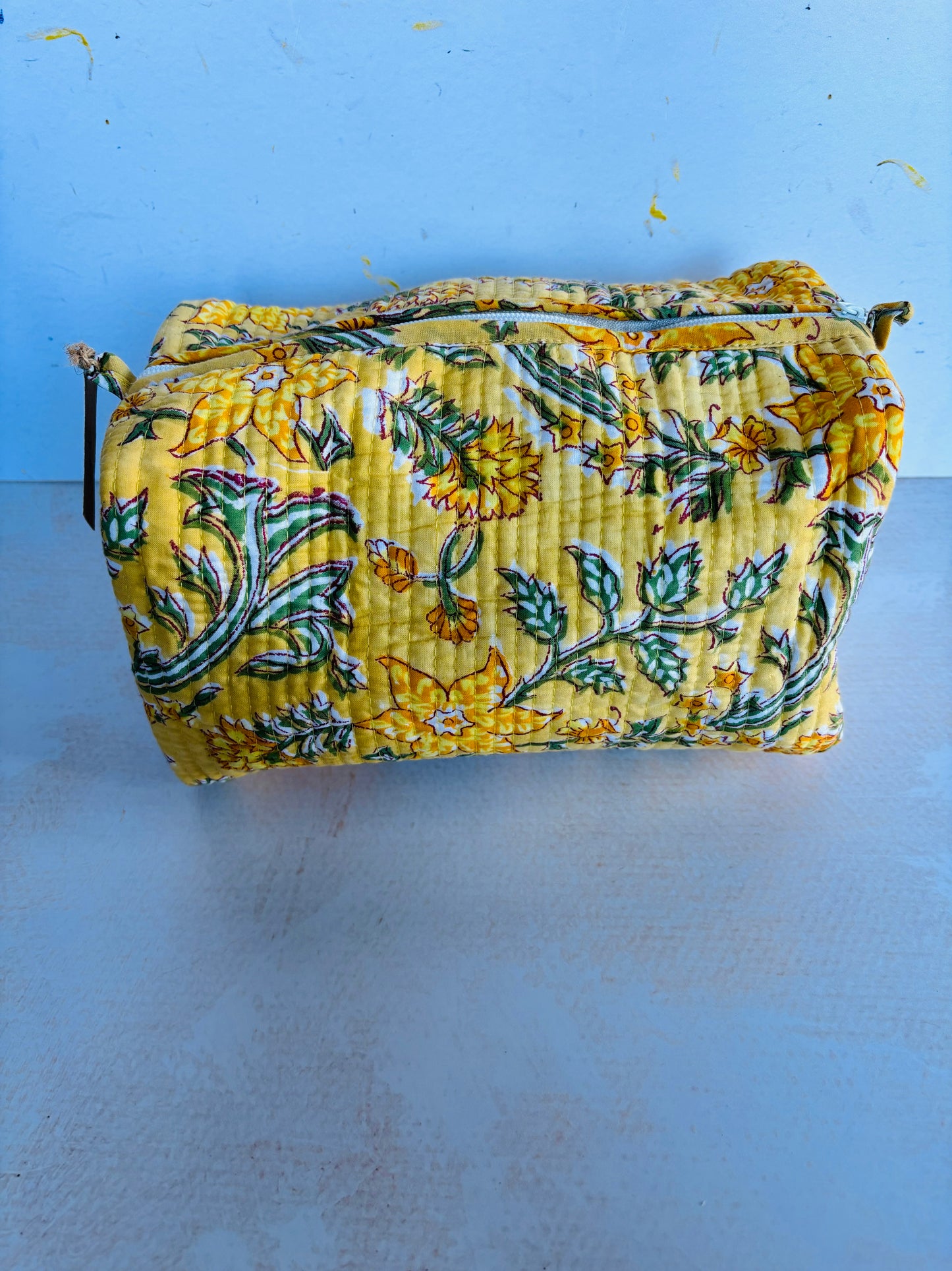 handblock printed makeup/general use bags