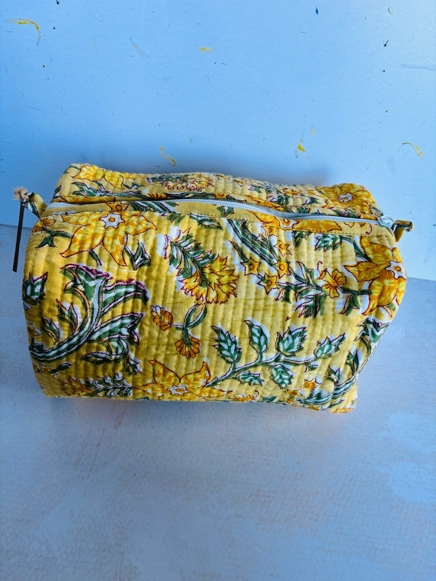 handblock printed makeup/general use bags