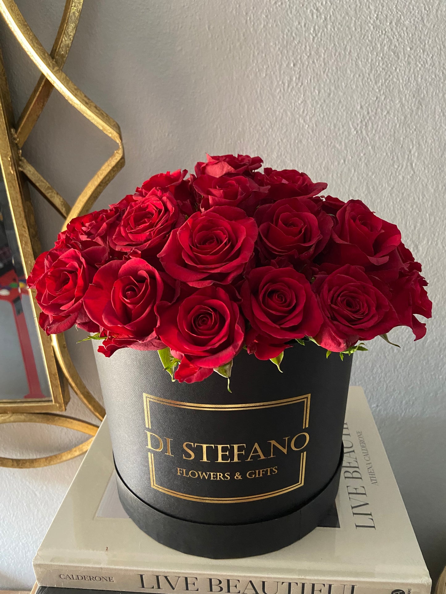 Large red rose hatbox